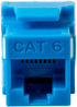 Monoprice Cat6 RJ-45 180-Degree Punch Down Keystone, Dual IDC for 22-24AWG Solid Wire, Blue