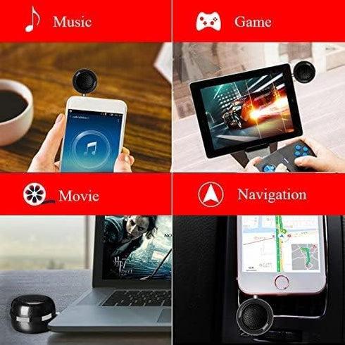 Mini Speaker with 3.5mm Aux Input Jack, 3W Loud Portable Speaker for iPhone, iPod, iPad, USB Rechargeable (Silver)