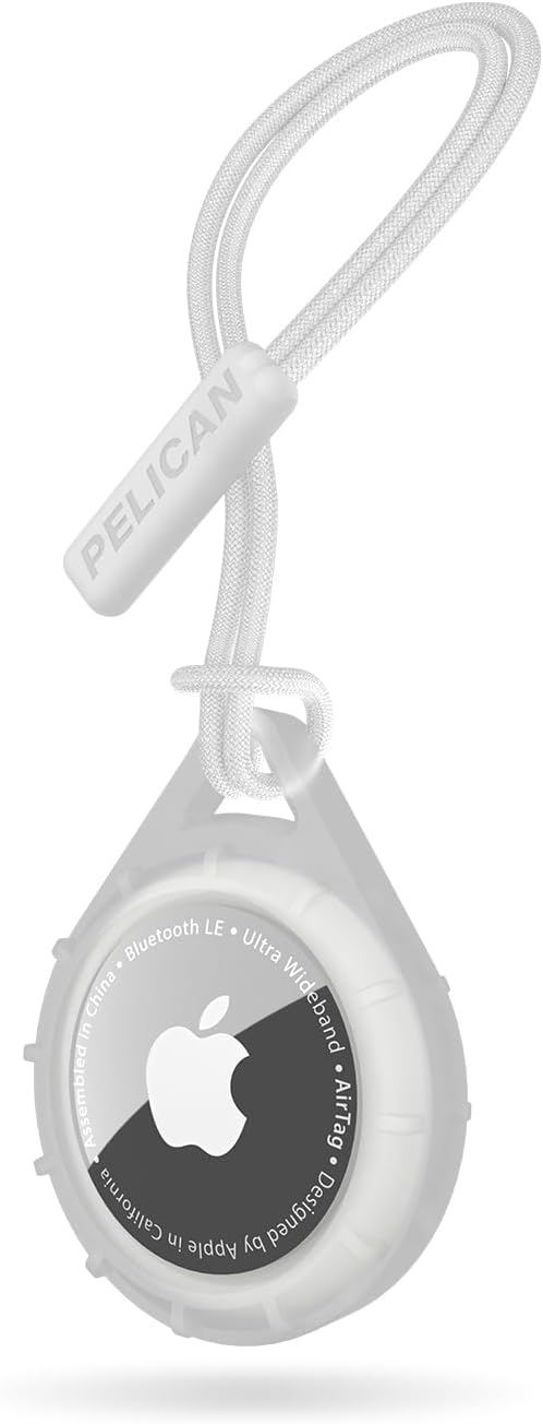 Pelican Protector AirTag Holder - Rugged Keychain with Strap Loop for Apple AirTag, Clear
