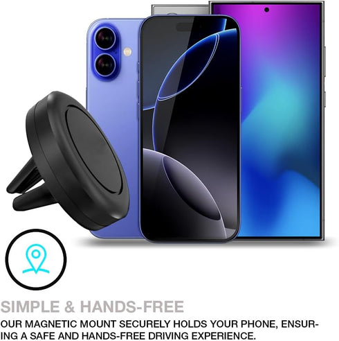 MAXBOOSTPOWER (4 Pack 12/13/14/15/16 Universal Smartphone Holder - Air Vent Magnetic Car Mount Black) Compatible