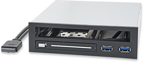 Syba 5.25" Bay Adapter for Slim Optical Drive, 2.5" Trayless Rack for HDD SSD, USB Hub - SY-MRA55005