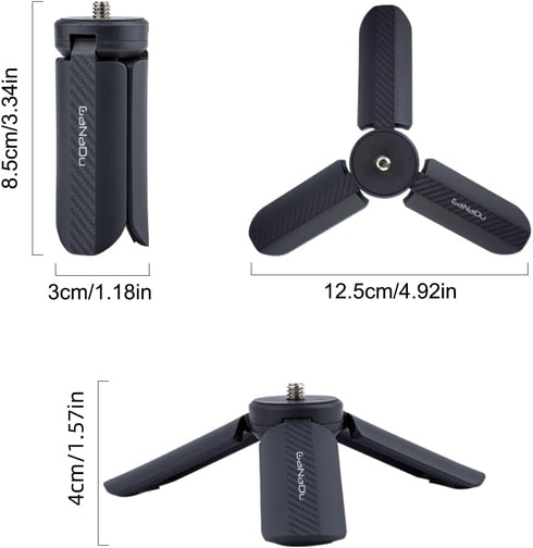 Generic 1/4" Mini Tripod Compact Desktop Stand with Screw Interface, Non-Slip Rubber Feet, Lightweight & Portable