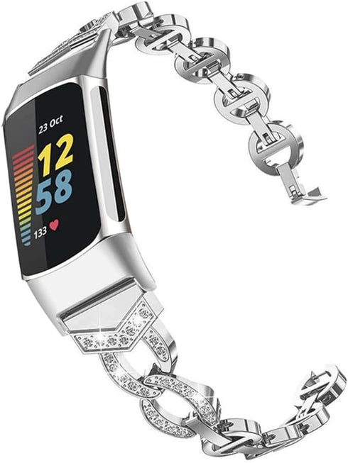 Slim Crystal Bling Glitter Diamond Rhinestones Jewelry Metal Sport Wristband Replacement Band for Fitbit Charge