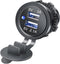 HZEL Car USB Outlet Wire Charger, 2 Port 12V/24V Vehicle USB Charger Socket