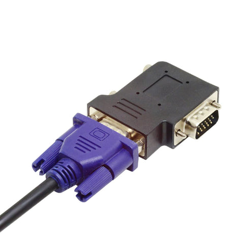 chenyang Vertical Flat Left Angled 90 Degree VGA SVGA Male to Female Extension Adapter, Black
