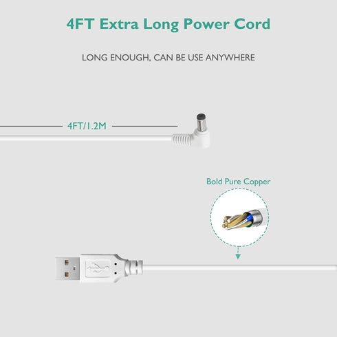 Power Cord for Astronaut Space Projector, Charging Cable Compatible with Mooyran Night Light Projector Replacement LED