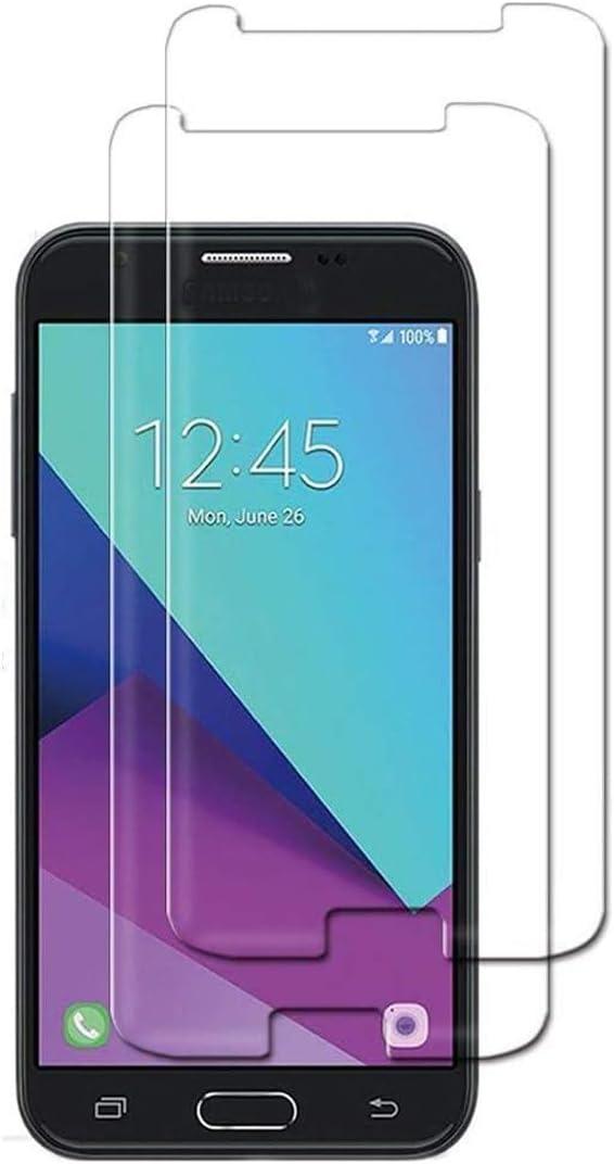 Samsung Galaxy J7 Prime/J7 Sky Pro 2 Pack High Clear Tempered Glass Screen Protector for SM-J727A/J727U/J727T/J727V.