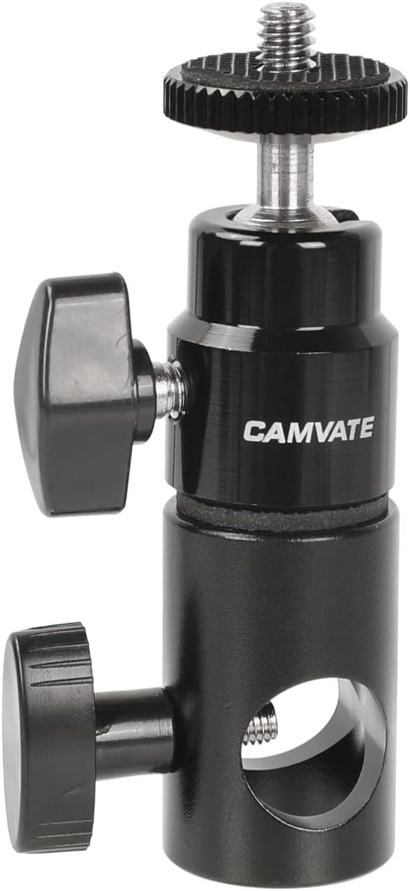CAMVATE Articulated Light Stand Mount Mini Ball Head 1/4''-20 for Monitor/LED Light - 1952