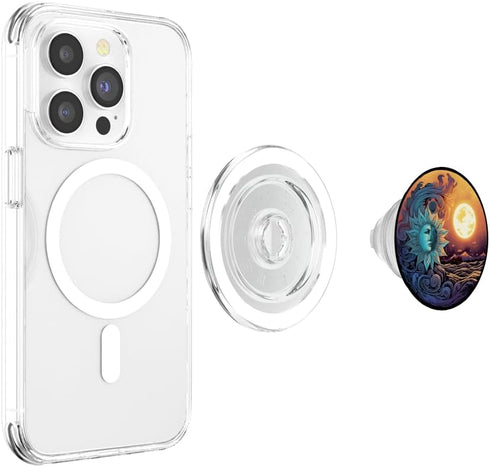 PopSockets MagSafe PopGrip for iPhone - Sun And Moon Lover Astronomy Astrology Stargazer