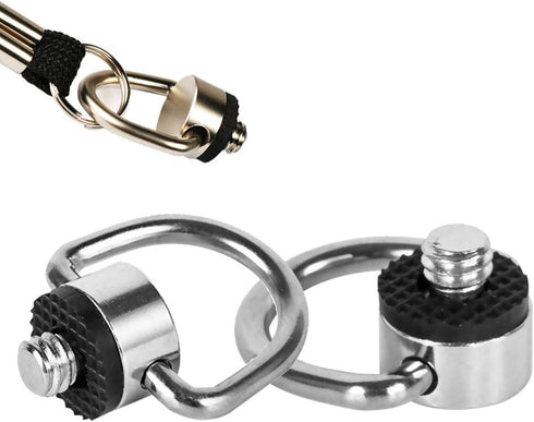 Stainless Steel D Ring Screw Holder for Camera Fixing, 1/4"-20 Thread for Tripod DSLR, 2 Pack
