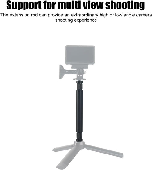 Akozon 1/4 Inch Selfie Stick Extension Pole Aluminum Alloy Tripod Mount Monopod Extension Rod with Thread for SLR