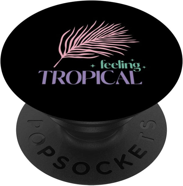 Feeling Tropical Palm Leaf Summer Vibes Beach PopSockets Standard PopGrip for Phone