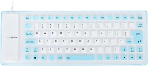 Soft Silicone Keyboard, Lightweight Portable USB Wired 85 Keys Comfortable Keyboard for PC Notebook (Blue)