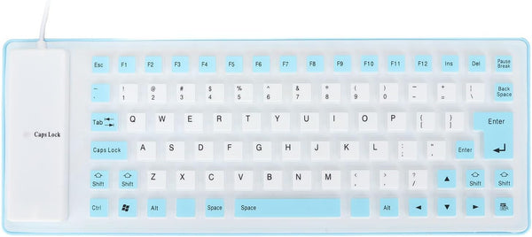 Soft Silicone Keyboard, Lightweight Portable USB Wired 85 Keys Comfortable Keyboard for PC Notebook (Blue)