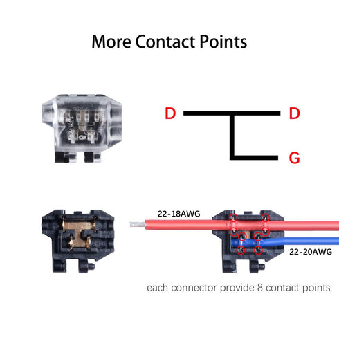 Y3 Compact T Shape 1 Pin Electrical Wire Connectors - Self-Stripping Splice Terminals for Automotive, 15 PCS