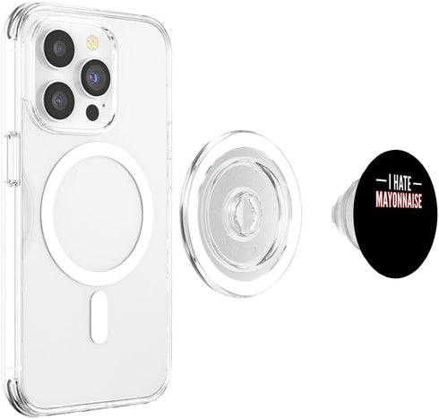 Funny Anti Mayonnaise Design Idea I Hate Mayonnaise Hater PopSockets MagSafe PopGrip for iPhone