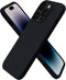 ORNARTO iPhone 14 Pro Case 6.1" - Slim Liquid Silicone, 3 Layers, Soft Gel Rubber, Microfiber Lining, Black.