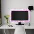 (17''-22''Pink) Computer Monitor Cover with Lovely Cute Elastic Pen Pocket Bow-knot TV LCD Screen Monitor Decoration