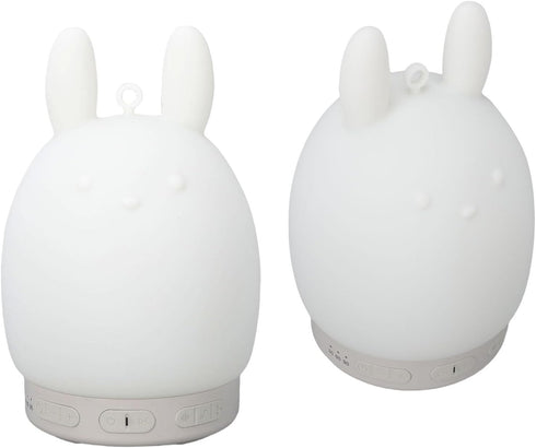 GOWENIC 31 Dimmable 3 Night Lights Bluetooth Speaker, ABS + Silicone Cute Rabbit White Noise Sound Machine & Night