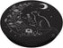 Cat Sitting On Crescent Moon Flowers Stars Drawing PopSockets Standard PopGrip