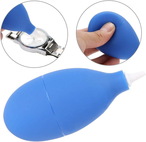 Dust Blower Pump Cleaning Tool for Camera, Watch, Phone, Keyboard, Lens Filter (Black/Blue)