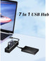 MVBOONE 2 Pack 7 Ports USB Hub, Multiple Port USB Adapter with Indictor Light, High Speed Data Transmission Docking