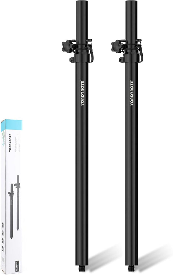Set of 2 Speaker Pole for Subwoofer, Height Adjustable, Fits M20 Threaded Mount and 35mm Mount Speaker Extender