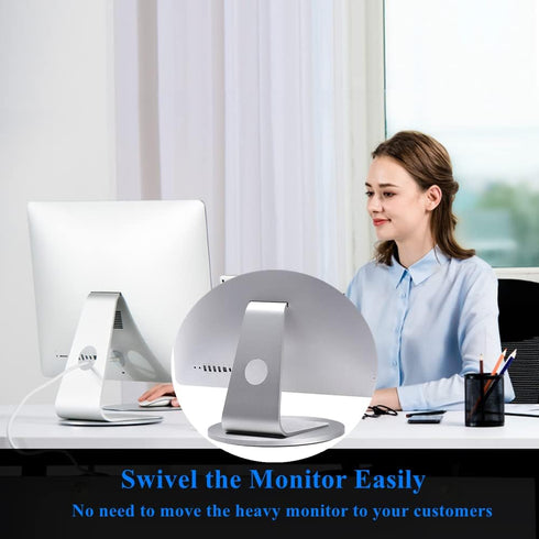 360 Aluminum Rotation Monitor Swivel Base Computer Screen Monitor Turntable Stand Flat Panel TV Rotating Mat for iMac