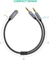 UGREEN Headphone Splitter for Computer 3.5mm Female to 2 Dual 3.5mm Male Braided Audio Splitter Cable
