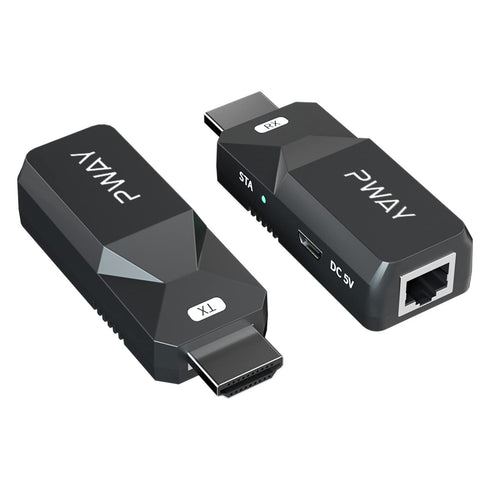 PWAY HDMI Extender 165ft, Audio Video 1080P Over Cat5 Cat6 Ethernet Cable for Long Distance Signal Transmission