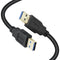 USB 3.0 Male to Male Cable, 15 ft Type A Male to A Male, 5 Gbps for Hard Drive, DVD Player (Black)