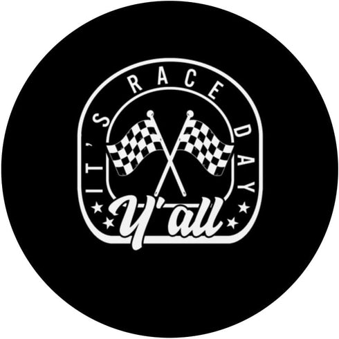 Race Day Y'all Car Racing Life Checkered Flag Dirt Track Fan PopSockets Swappable PopGrip