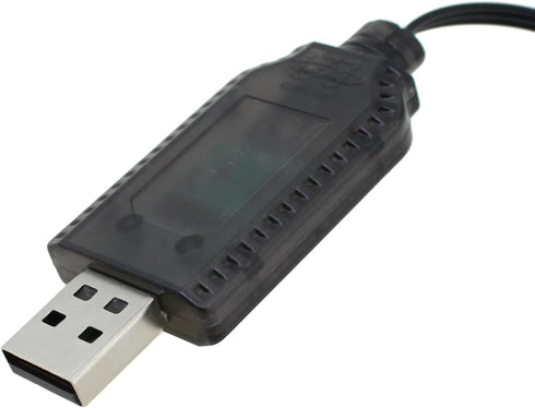 Maxmoral 2PCS 7.4V SM-3 Black Lithium Polymer Battery USB Charger with Plug Suitable for Remote Control Car Truck Ship