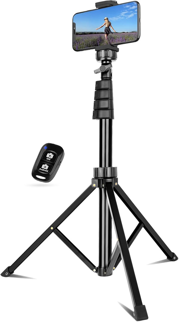 UBeesize 62" Phone Tripod & Selfie Stick, Camera Tripod Stand with Wireless Remote, Compatible with iPhone