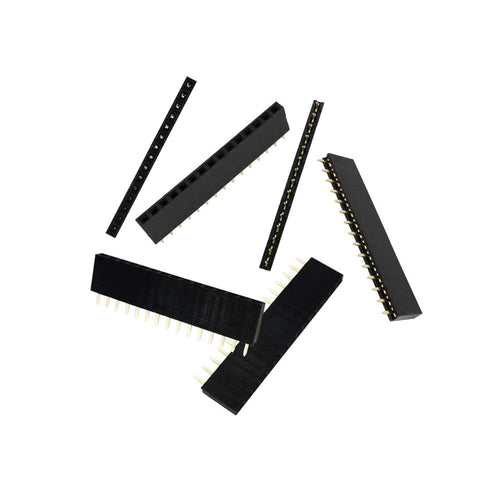 10 pcs 15 Pin 2.54mm Pitch Female Single Row Straight Header Strip, 15 Pin Connector
