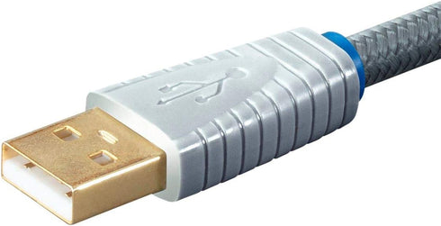 22AWG, 1 Monolith USB Digital Audio Cable - USB Type-A to USB Type-B, Gold-Plated Connectors, Meter, Gray