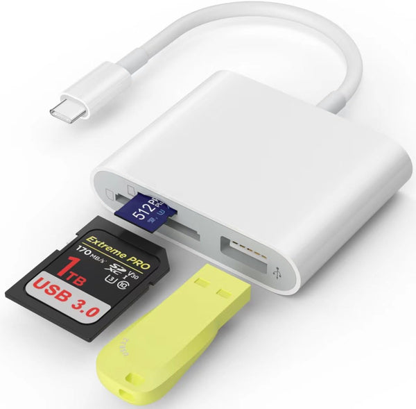 USB C SD Card Reader, USB 3.0 High Speed Adapter for SD/Micro SD Card, Compatible with iPhone 15 Pro Max