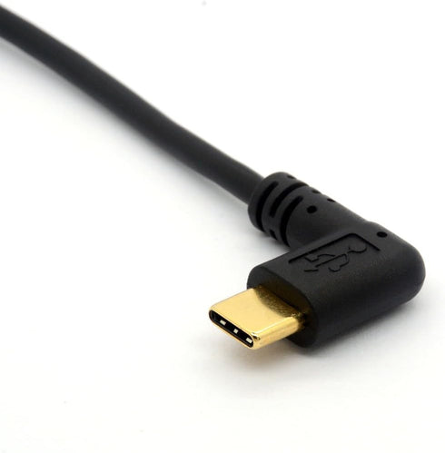 Gold Plated Angled USB C Cable Extension, 90 Degree Type C to USB 2.0 Up Angle Male Converter Data Sync Charging