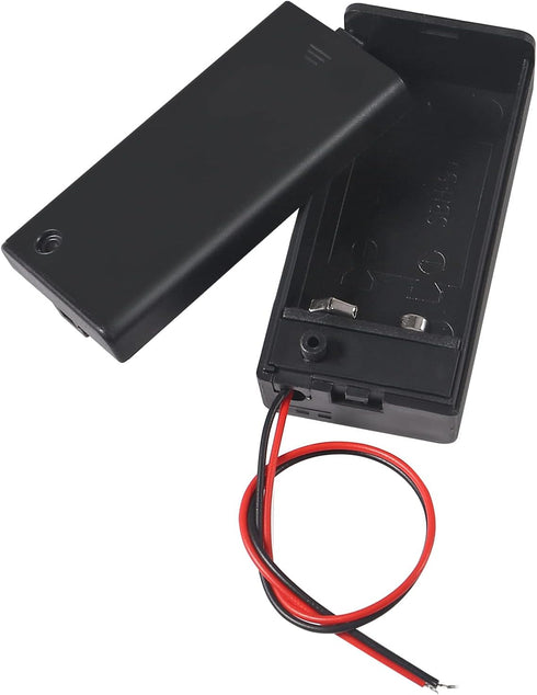 8pcs 9V Battery Holder with Switch, Storage Case Holder for 9V Battery with Cover