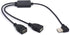 Left Angled USB Splitter Cable, 90 Deg USB 2.0 A Male to Dual Female Data Charging Adapter Cord