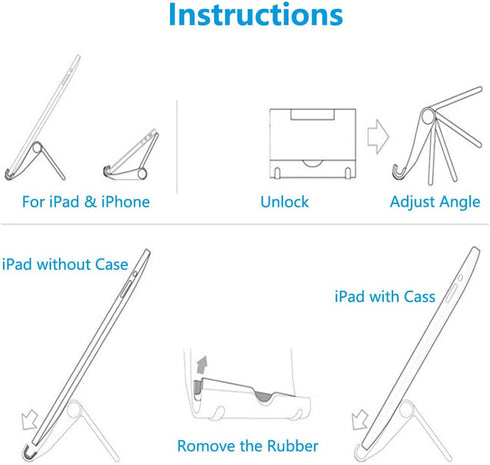 4 Pack Cell Phone Stand for Desk, Foldable Mobile Holder Compatible with iPhone, iPad, Samsung