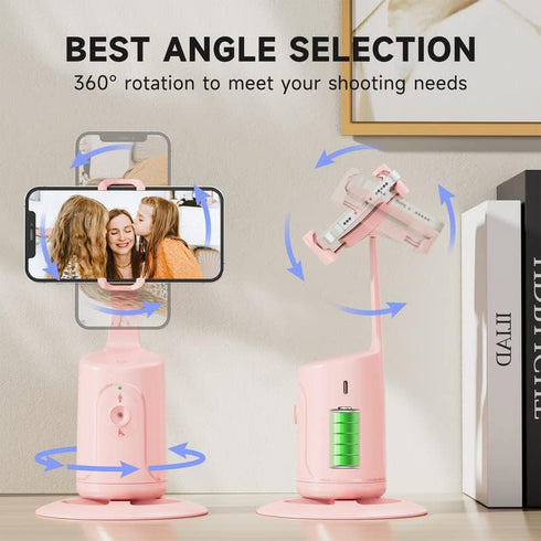 Auto Face Tracking Tripod, 360° Rotation Auto Tracking Phone Holder with Remote and Gesture Control