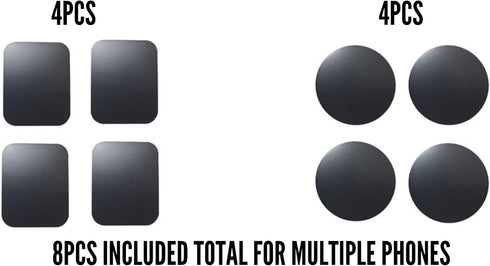 Phone Holder Car 8 Pack, Metal Plate with 3M Adhesive Sticker for Universal Magnetic Phone Mount