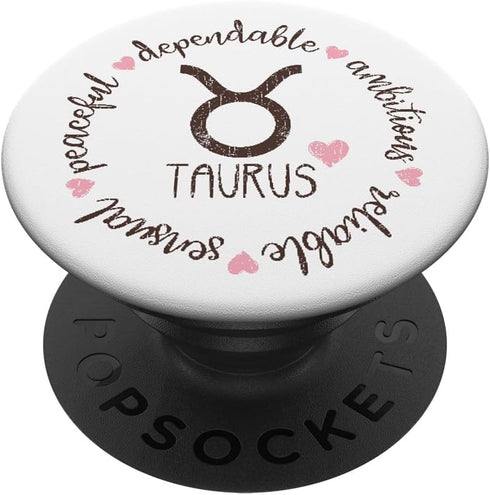 Taurus Description Apparel, Funny Zodiac Sign Gift for Men and Women, PopSockets Standard PopGrip