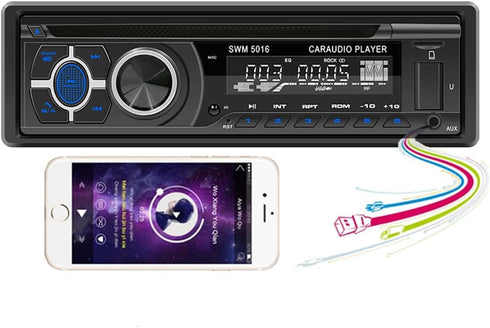 WEPARTICULAR Single Din Car Stereo CD DVD Player,MP3 USB Music Unit Car Radio,Support