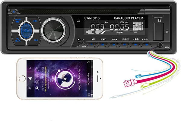 WEPARTICULAR Single Din Car Stereo CD DVD Player,MP3 USB Music Unit Car Radio,Support