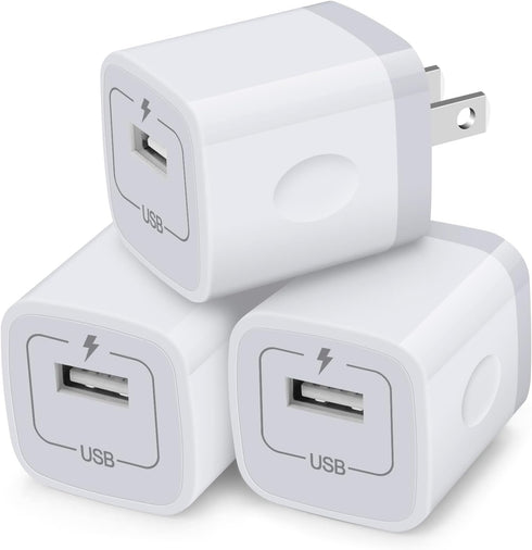 Charging Blocks Sicodo 3Pack for iPhone, One Port USB Power Adapter, Cell Phone Brick Charging Cube for iPhone 15 14 13