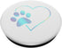 Rainbow Paw Print Heart Dog Cat White PopSockets Standard PopGrip