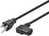 Monoprice 6ft 14AWG Right Angle Power Cord Cable w/ 3 Conductor PC Power Connector Socket (C13/5-15P), Black