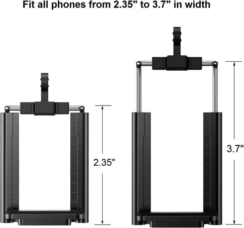 Adjustable Tripod Phone Mount Holder, Clip for iPhone Mount Adapter, Fits iPhone 15 14 13 12 Pro Max & Galaxy
